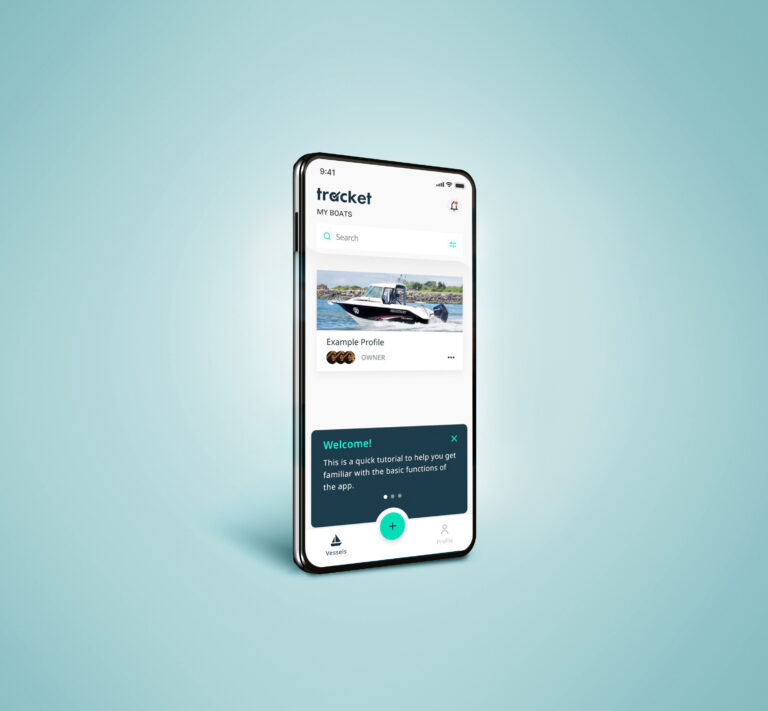 Tracket mobile app dashboard for boat management | Tracket AU